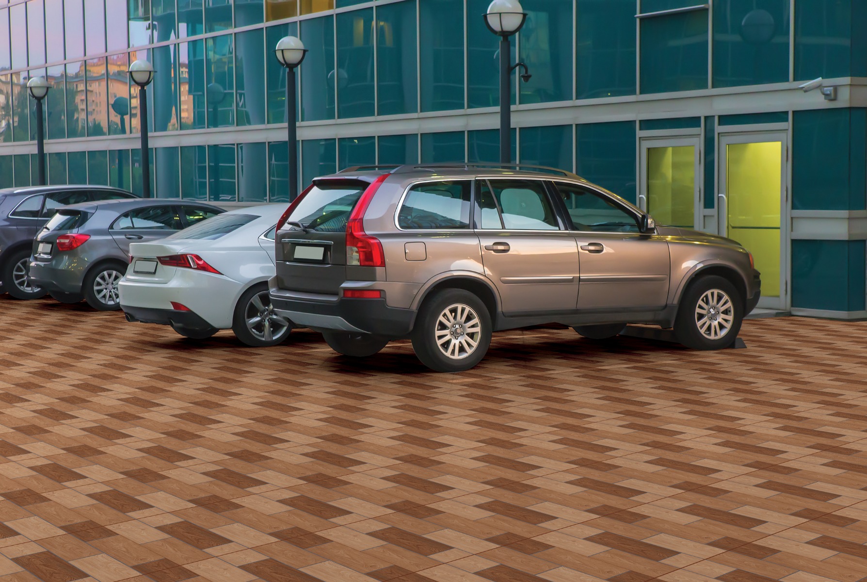 Matte Finish TL Pine Wood Plank Multi Ceramic tile 400x400 mm