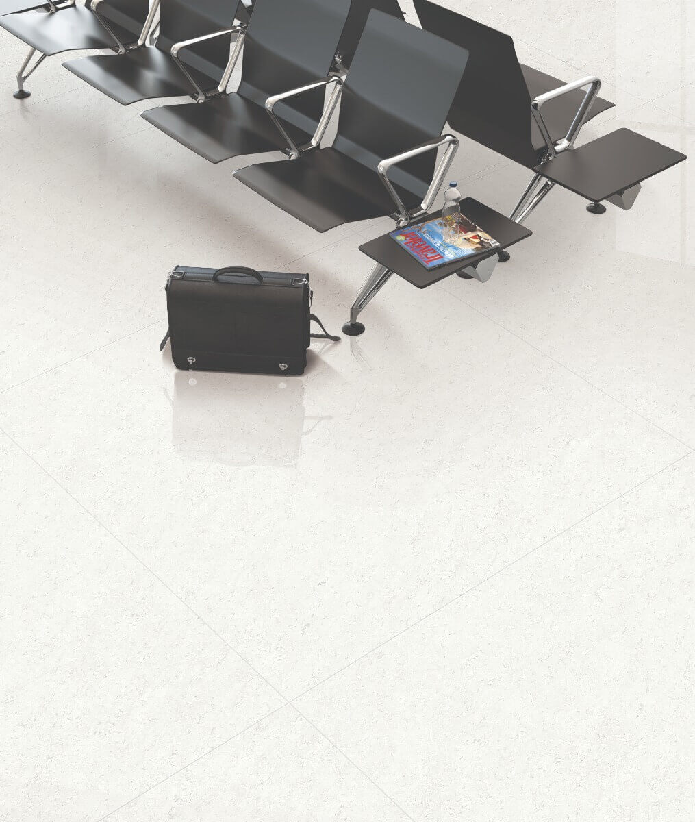 Glossy Finish Tropicana White Vitrified tile 800x800 mm