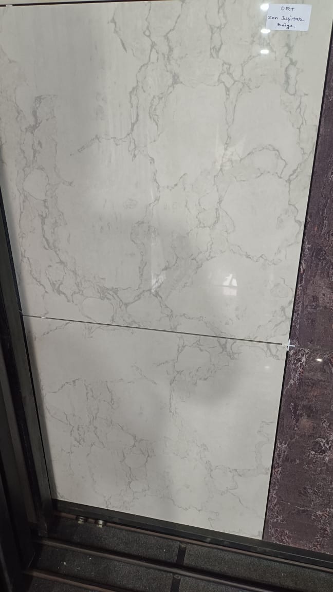 Glossy Finish Zen Jupiter Beige Vitrified tile 600x600 mm